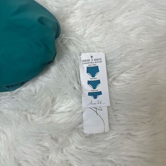 NWT Anne Cole Convertible High Waist Shirred Swim Bottom - Picture 5 of 6